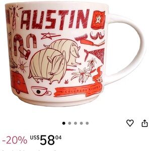 Starbucks Austin Illustration Mug - White and Red Accents